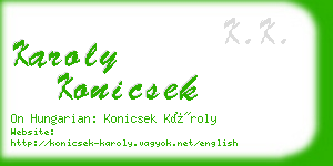 karoly konicsek business card